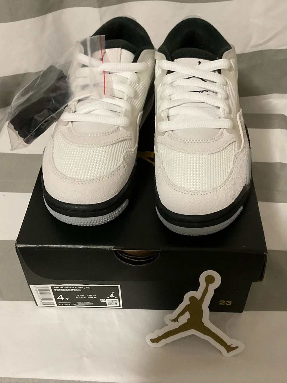 Air Jordan 4 RM (GS) “White/Black-Infrared 23” Youth 4 / Women’s 5.5 New w/ Box